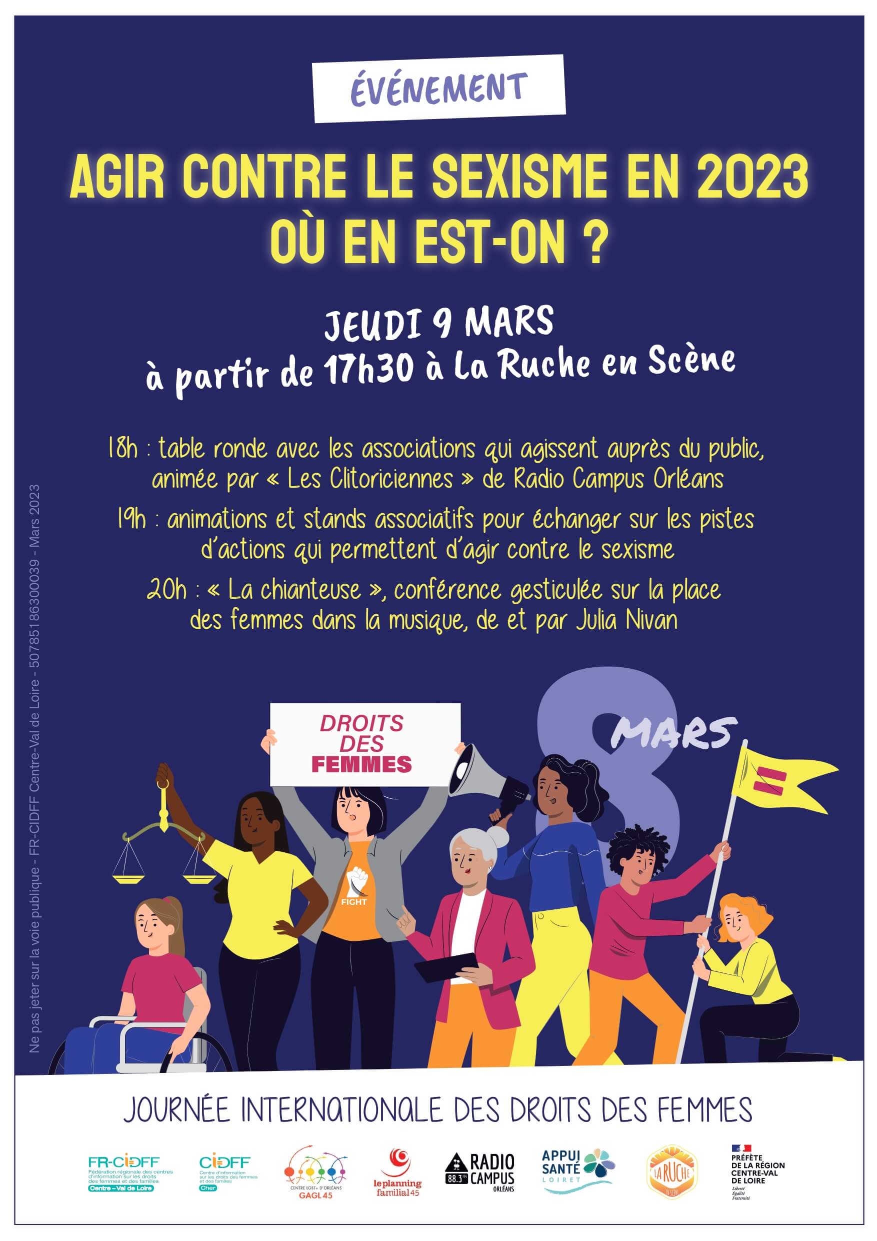 Affiche agir contre le sexisme en 2023 où en est-on ?