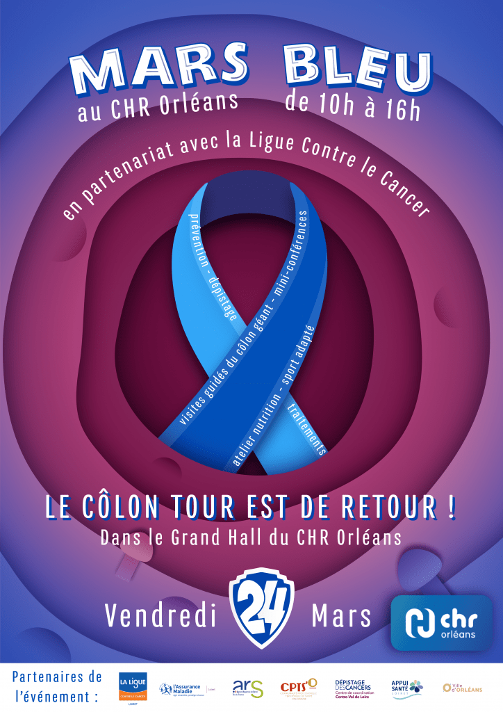 Affiche Mars Bleu CHR Orléans 24 mars 2023