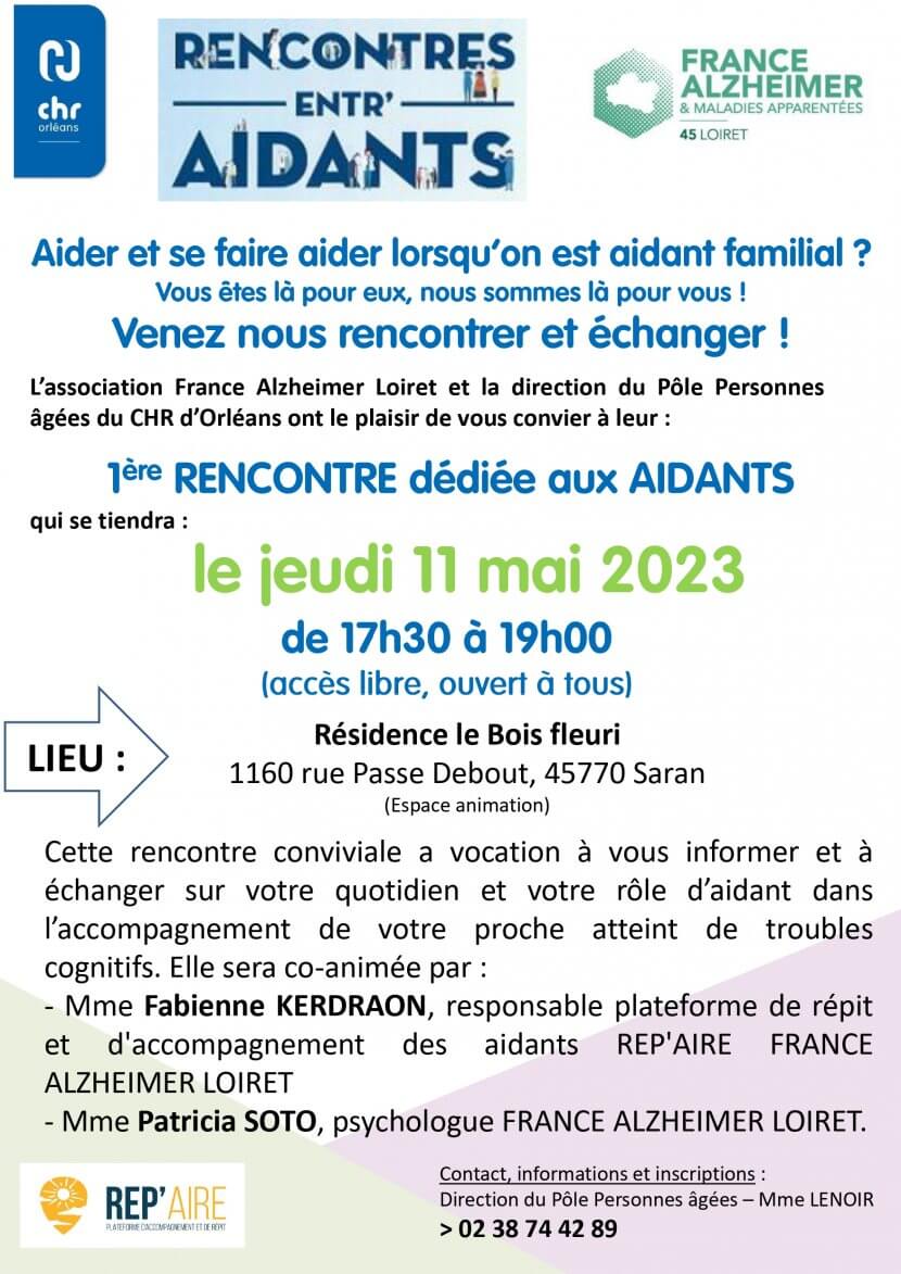 Invitation rencontre aidants alzheimer