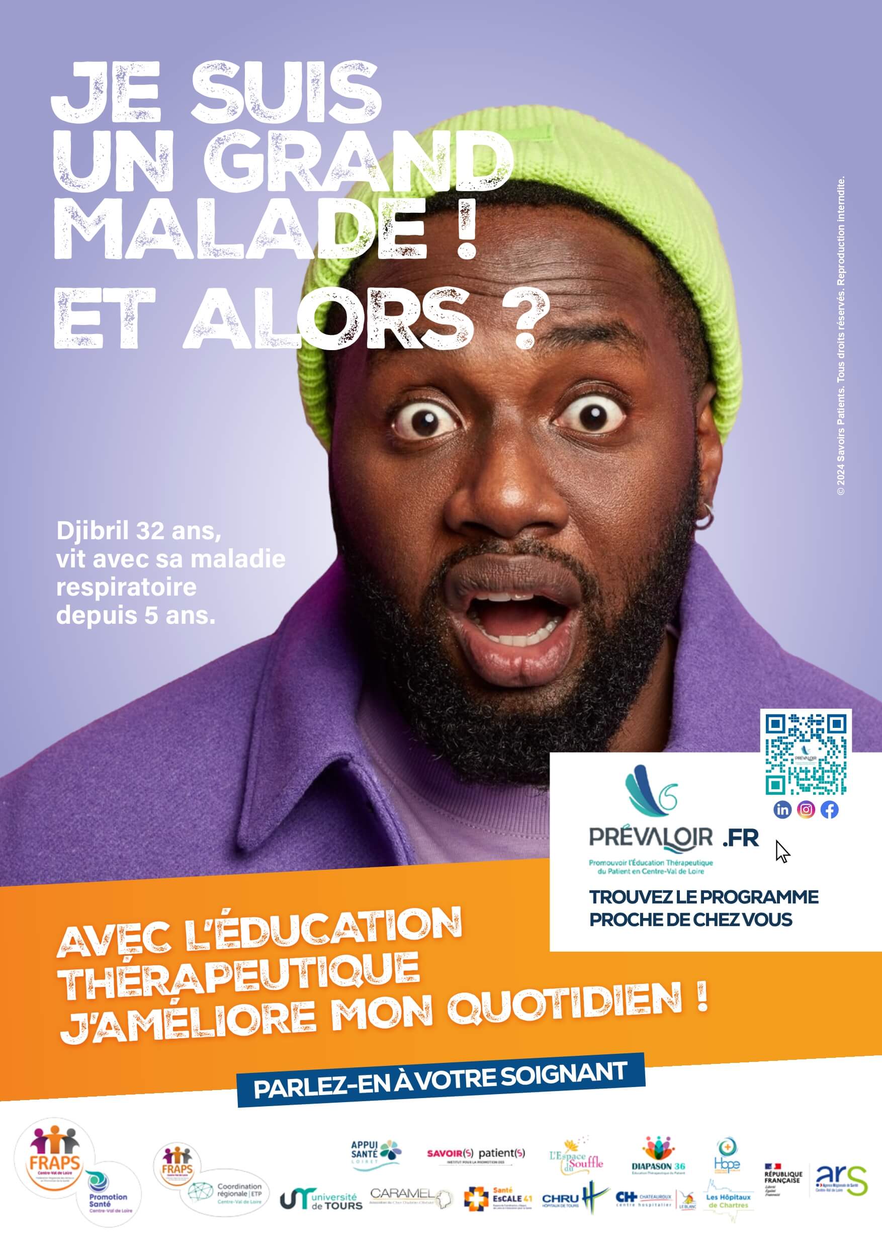 Campagne Je suis un grand malade et Alors ? Portrait Djibril, maladie respiratoire