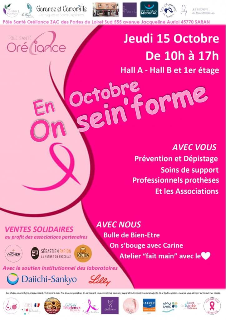 Affiche de la journée Octobre Rose « En Octobre, On sein'forme » du 15 octobre 2026 dans le Loiret
